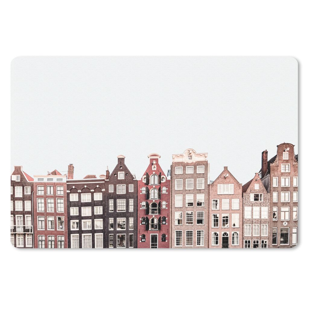 MuchoWow Mauspad Mousepad Amsterdam - Architektur - Häuser - Straße 27x18 cm - Mousepads - Maus Mat - Pad - Mausunterlage - Büroartikel - Desk...