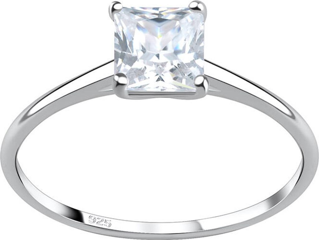 Verlobungsring: Solitär Ring Silber 925 52 (16.5 mm Ø)
