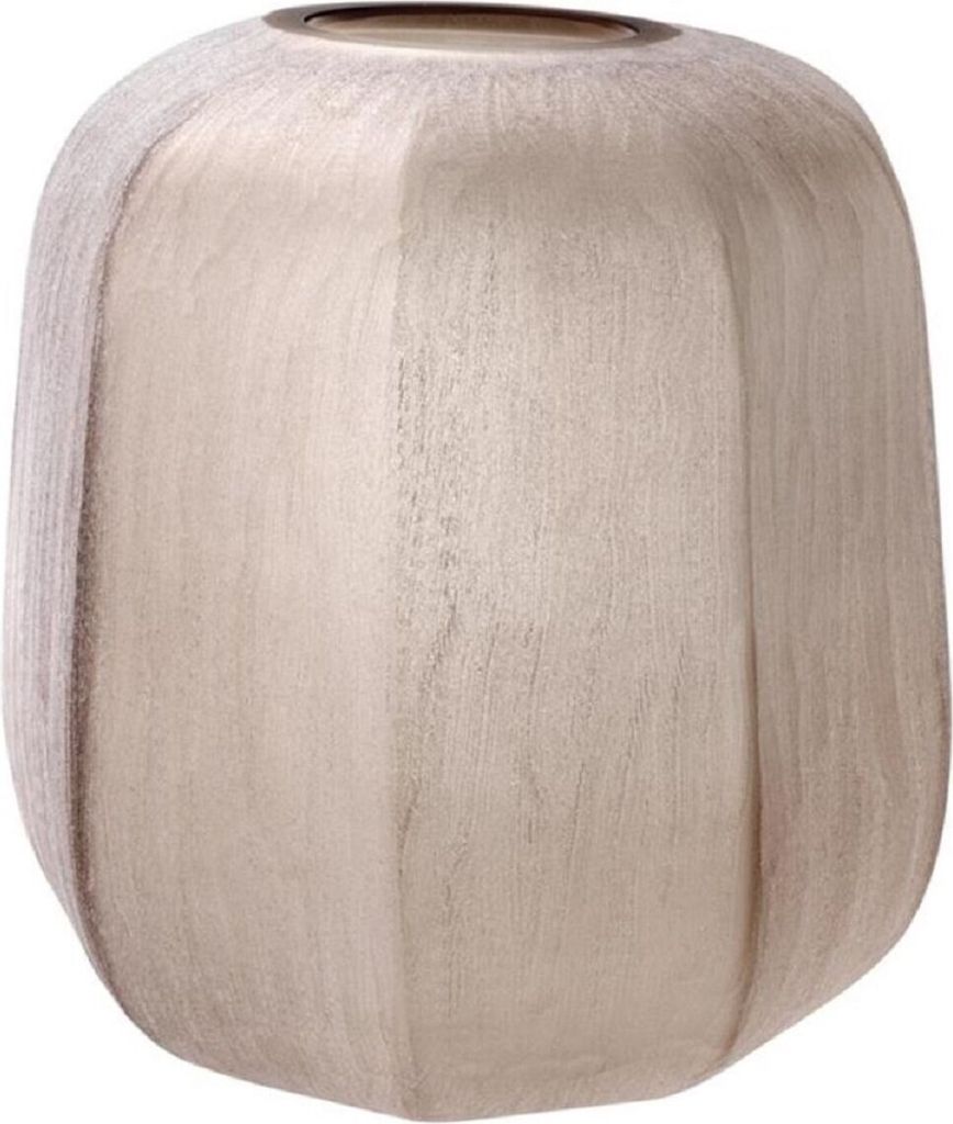 Casa Padrino Luxus Vase Sandfarben Ø 33 x H. 32 cm - Luxus Wohnzimmer Dekoration