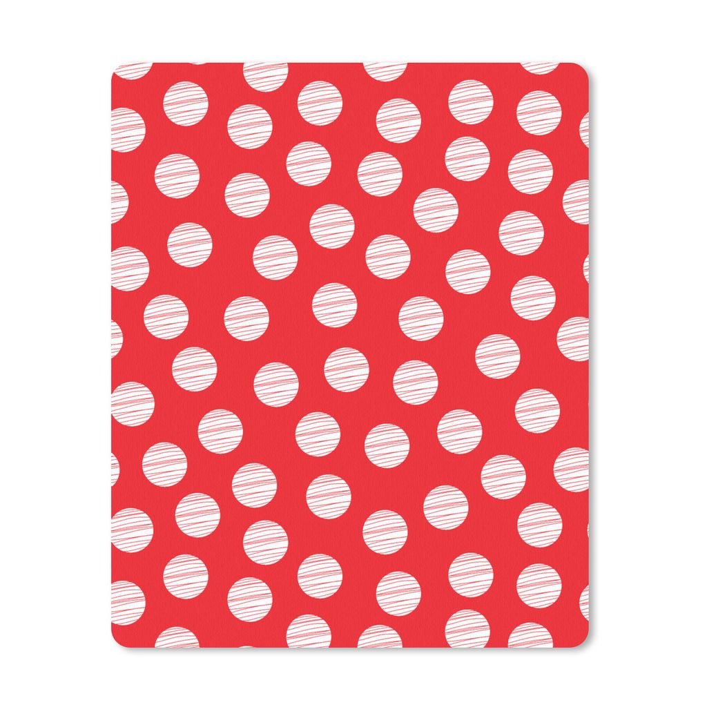 MuchoWow® Mauspad Mousepad Polka dots - Muster - Rot - Weiß Produktbild 