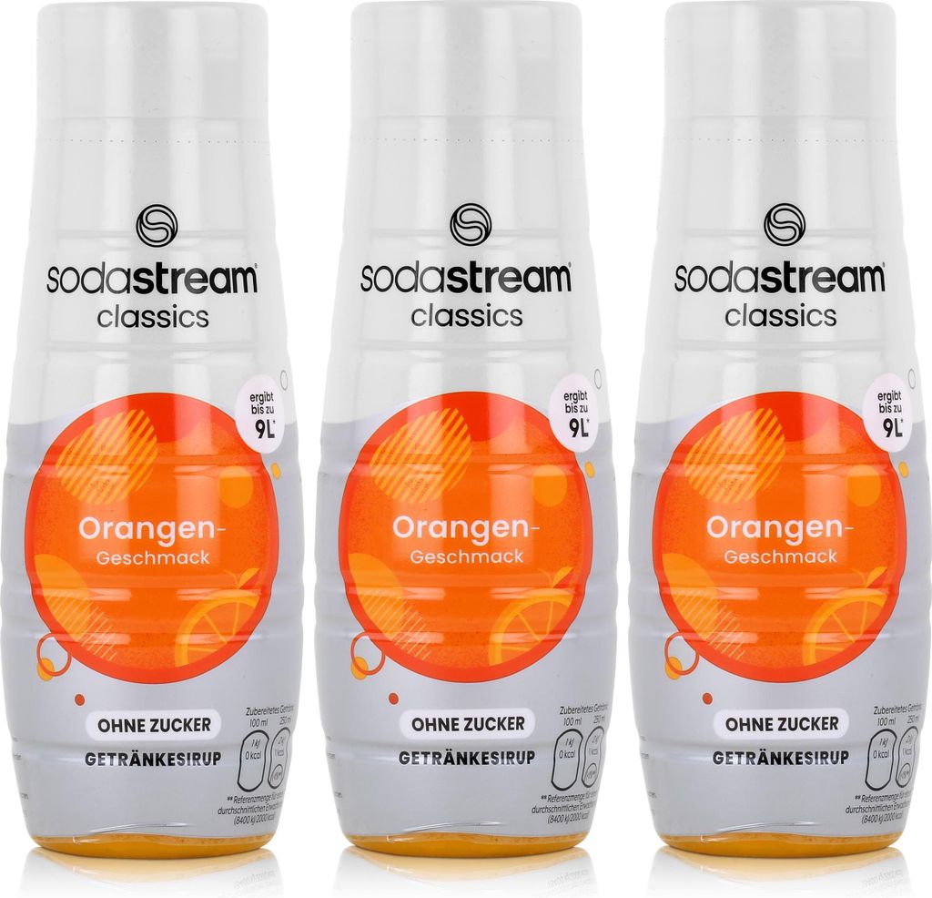 SodaStream Getränke-Sirup ohne Zucker Orangen Geschmack 440ml (3er Pack)