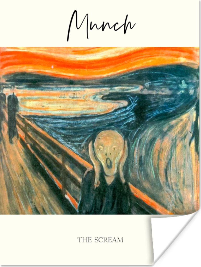 MuchoWow Poster Gemälde - Der Schrei - Edvard Munch 90x120 cm - Wohnzimmer