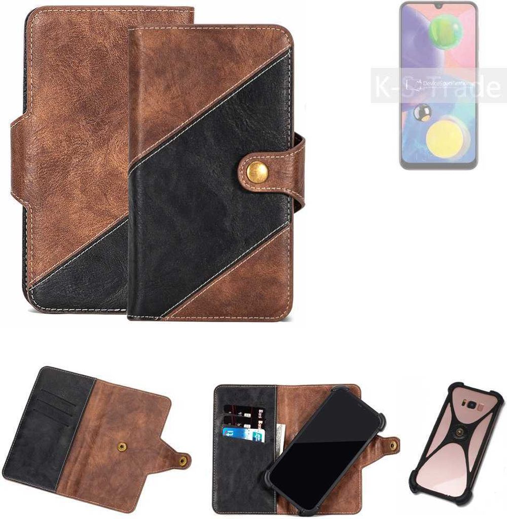 K-S-Trade Handyhülle Schutzhülle Bookstyle Case kompatibel mit Samsung Galaxy A70s Klapphülle Cover Hülle Schutztasche 1x
