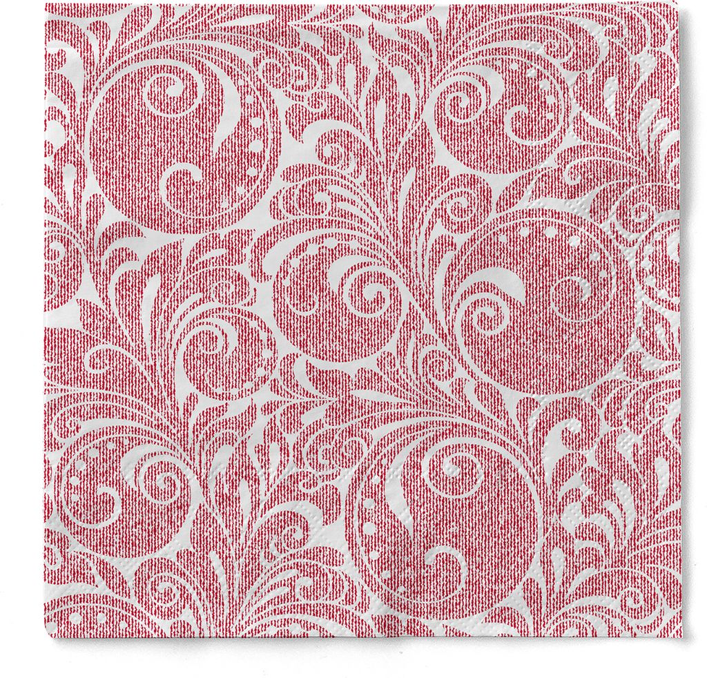 Tissue Serviette Jordan in Bordeaux, 40 x 40 cm, 100 Stück - Mank - Ornamente