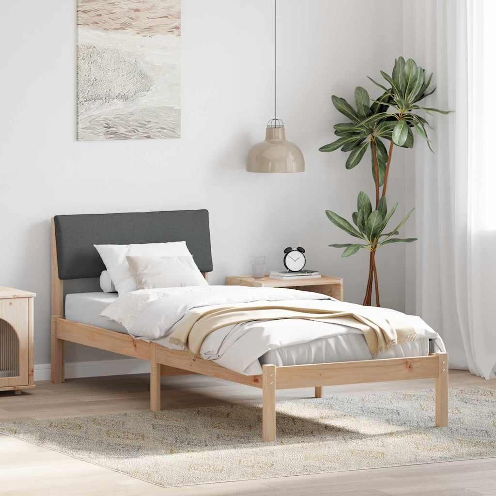 Maison Exclusive - Bettgestell Braun und Dunkelgrau 80 x 200 cm Massivholz Kiefer