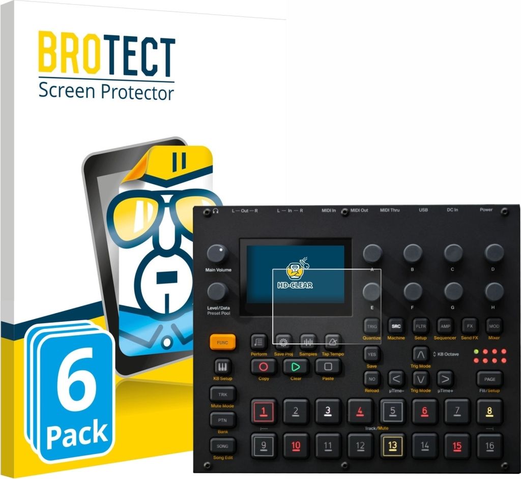6x Für Elektron Digitakt II Schutzfolie BROTECT Displayschutz Display Schutz Folie Klar Transparent