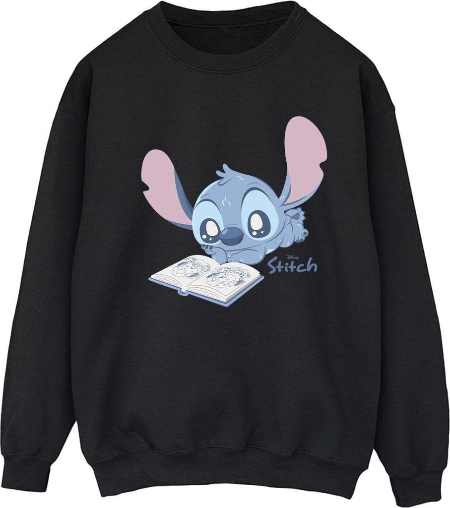 Lilo & Stitch - "Reading Lying Down" Sweatshirt für Damen BI54460 (XL) (Schwarz)