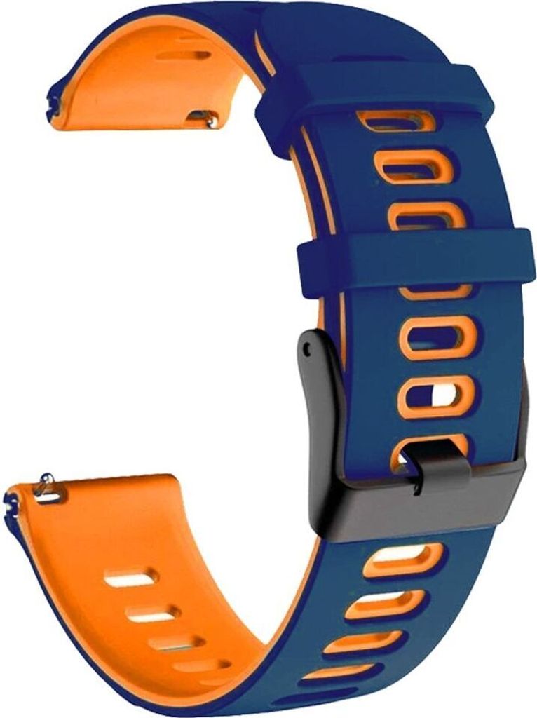 Sport Ersatz Armband für Honor Magic Watch 2 42mm Silikon Band Loop, Farbe:Dunkelblau Orange