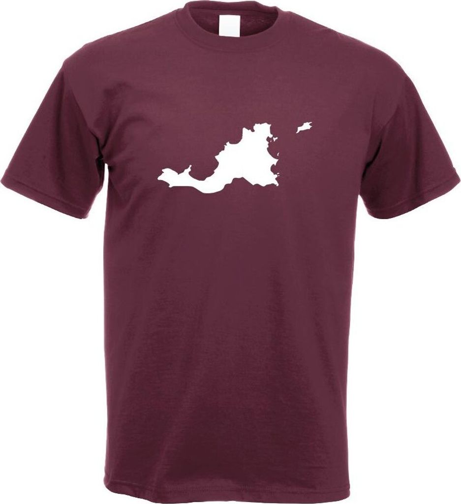 Kiwistar - T-Shirt - Burgund - Frankreich - St. Martin Herren Funshirt Bedruckt Design Sprüche Spruch Motive - mit Motiv Bedruckt - Funshirt Desig...