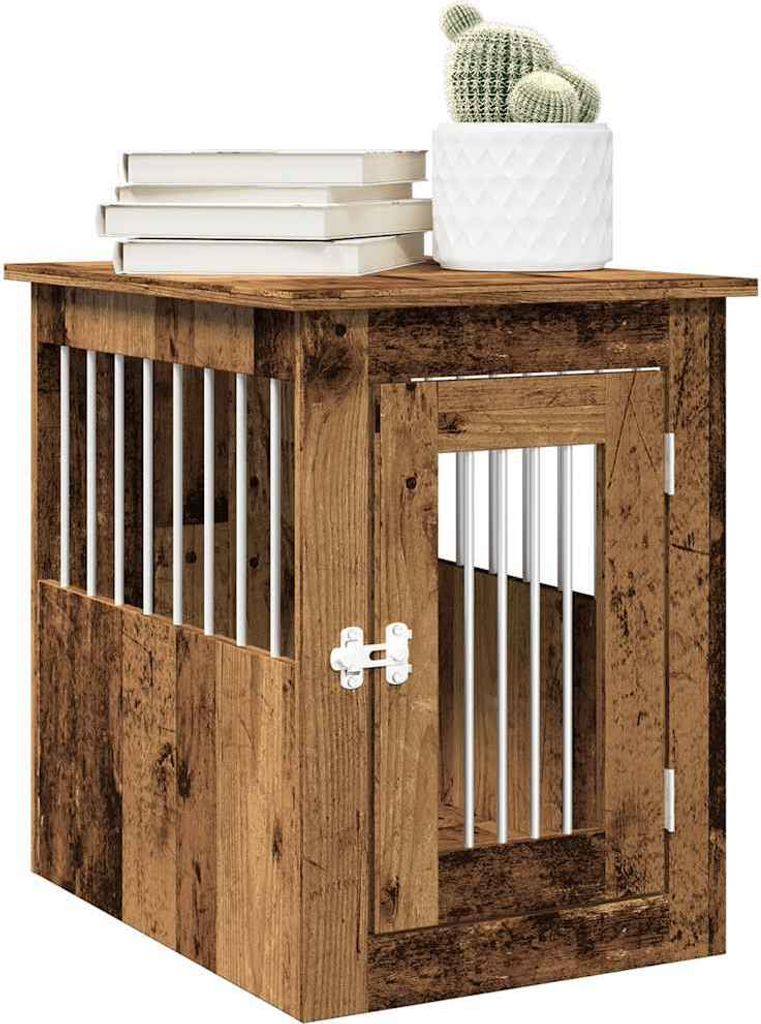 "Spring Sale"Hundekäfig im Möbelstil - modernes Design - Altholz-Optik 45x62x59cm Holzwerkstoff DE934465 - Kleintier-Häuser