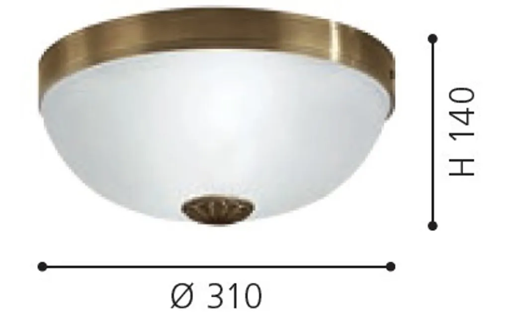Plafonnier double E27 Imperial blanc bruni 31cm pour éclairage doux - 9