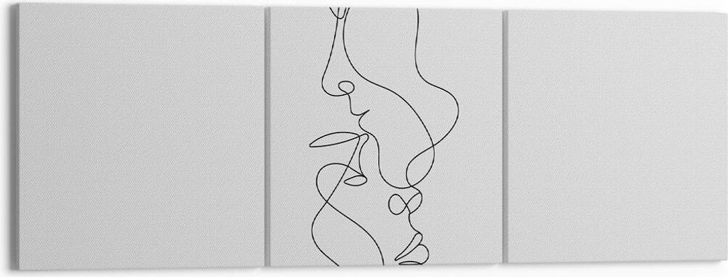 Bild auf Leinwand - Leinwandbild - 3 Teile - Stück Linear Paar - 150x50cm - Wand Bild - Wanddeko - Wandbilder - Leinwanddruck - Bilder - Wanddekor...