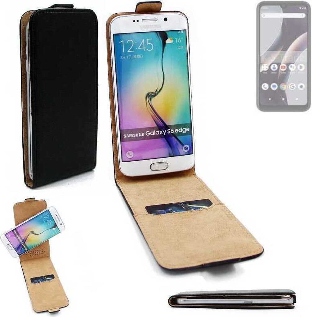 K-S-Trade Schutzhülle Handyhülle kompatibel mit BLU G33 Flipstyle 360° Smartphone Tasche, schwarz, Case Flip cover