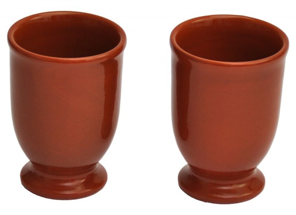2er Set Lasierte Tonbecher 175ml ideal für Honigwein