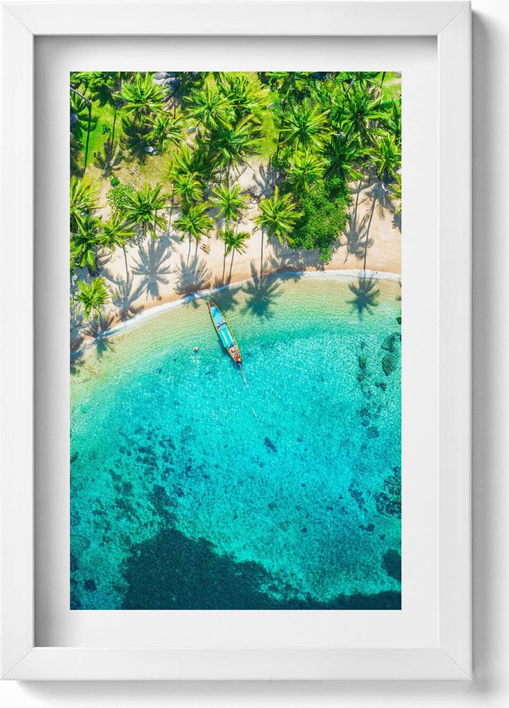 Tropischer Strand in Koh Tao– Wandbild mit Rahmen – Produktbild 