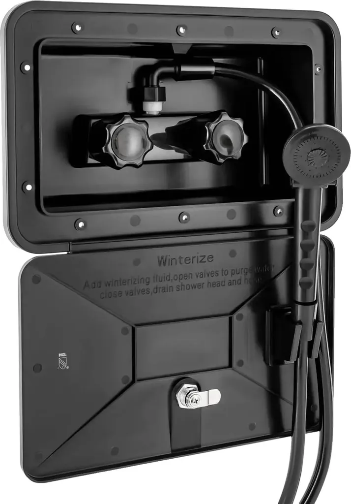 Colonne de douche thermostatique noire avec mécanisme de sécurité Pro