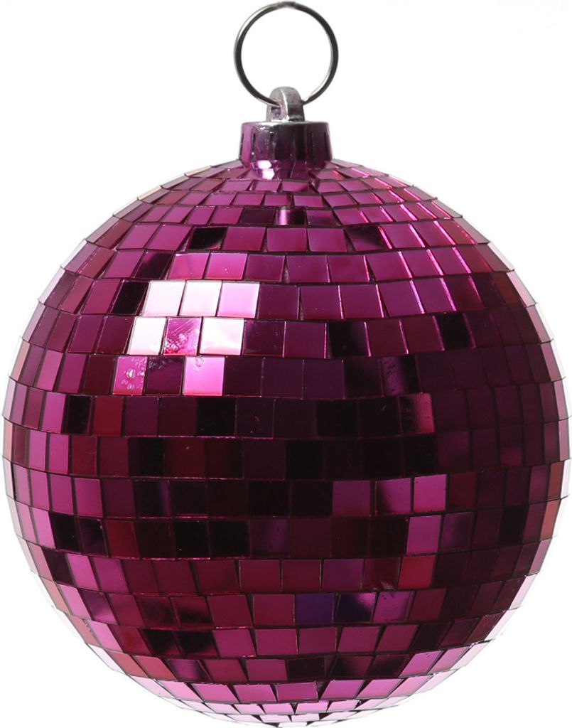 Spiegelkugel 15cm - Discokugel - Echtglas - 10x10mm Spiegel - pink