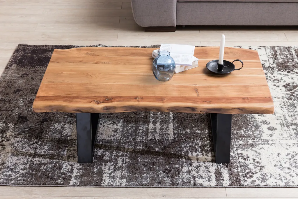 Table basse rectangulaire 115 cm pour salon chaleureux - 4