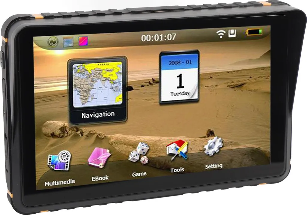 GPS Moto Étanche 7 Pouces Tactile avec Planification Itinéraire 16Go