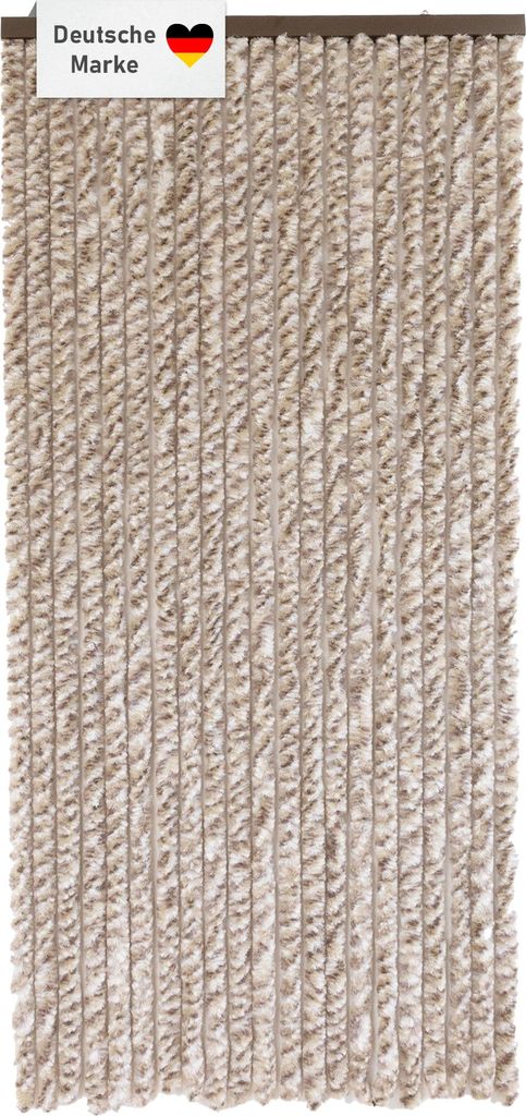 Flauschvorhang 90x200cm beige-braun-weiß meliert, Produktbild 