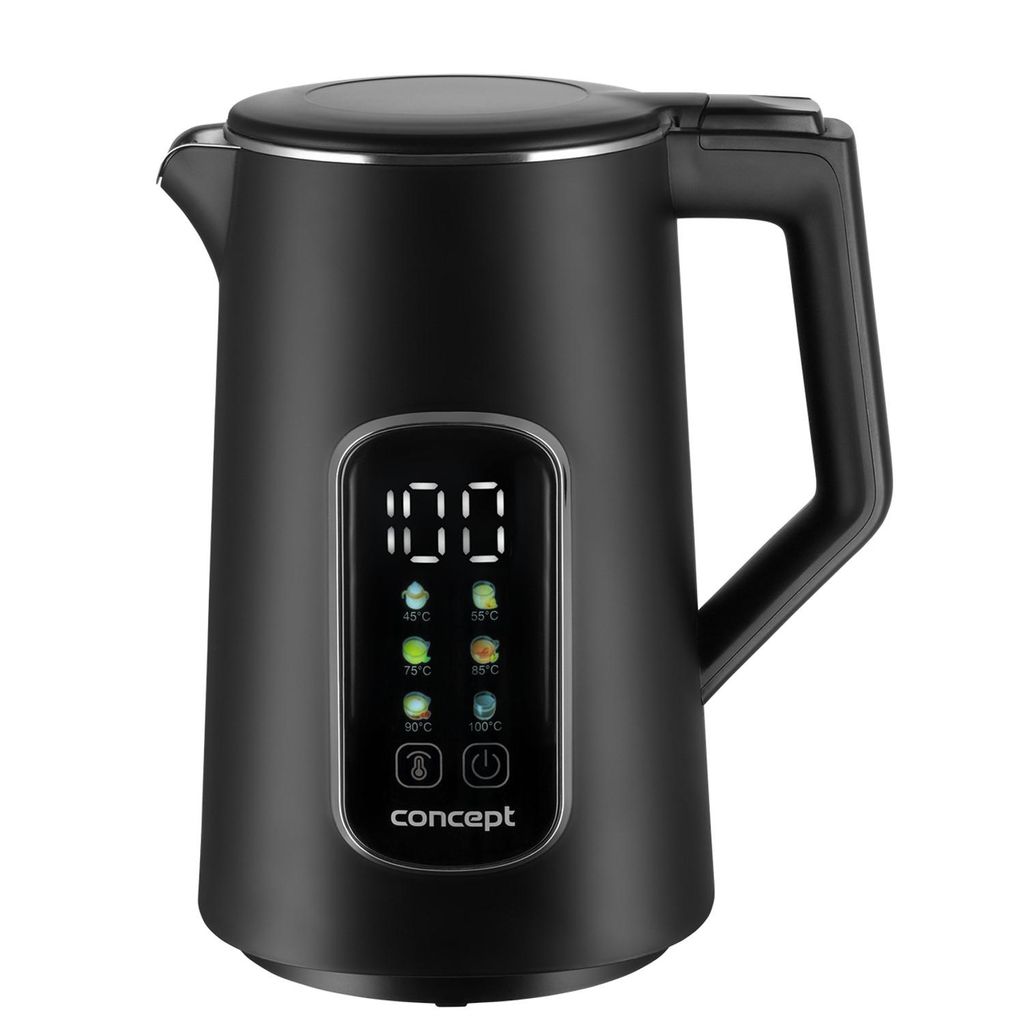 Concept Wasserkocher 1,7 l Temperaturregelung LED-Display Cool-Touch-Oberfläche Wasserstandsanzeige RK3385