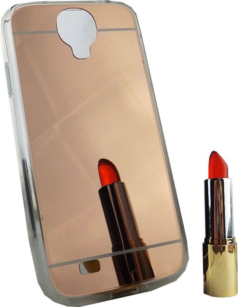 Samsung Galaxy S4 Handy Hülle Spiegel Mirror Soft-Case Schutz-Cover Rose Gold