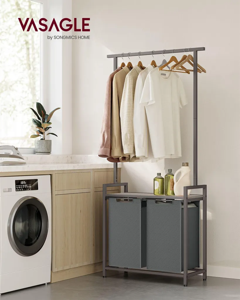 Panier à linge pour tri sélectif 2 x 46L idéal salle de bain et chambre - 2