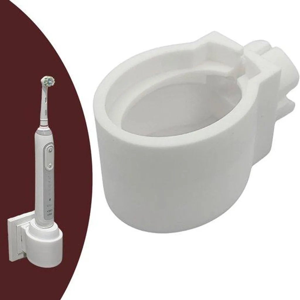 Support pour prise blanche avec porte-câble intégré et design compact