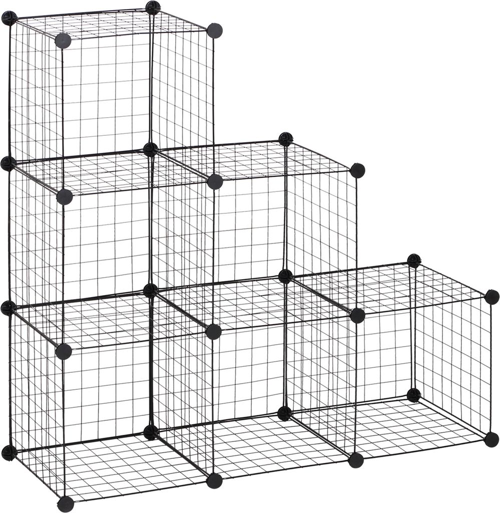 Anpassbarer Metallwürfel-Schrank 109x37x109 cm Schwarz für Kleidung Bücher Spielzeug