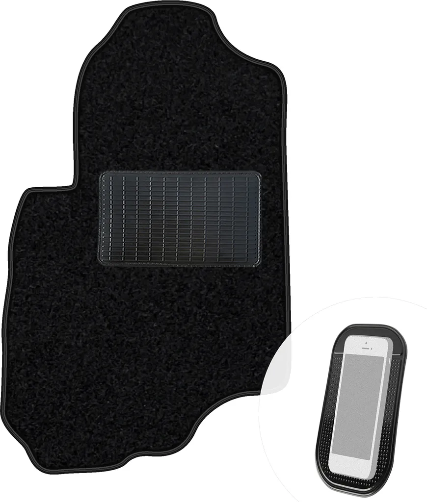 Tappetino Guida Mitsubishi Outlander I 2001-2006 Velours Nero Su Misura