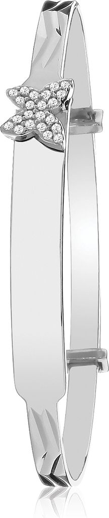 Schöner 925 Sterling Silber Mädchen - Erweiterbar Armreif mit Zirkonia - 4mm, 4 Gramm; TRS36748