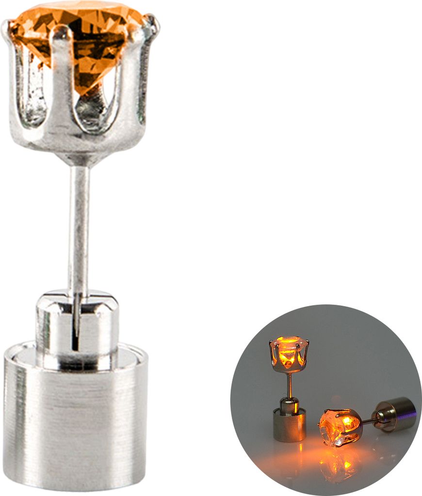 1 Stück Ohrstecker, blinkend, auffällig, hohe Transparenz, handgefertigt, mit Kunstkristallen, dekoriert, tragbar, LED, Damen-Ohrstecker, Damen-A...