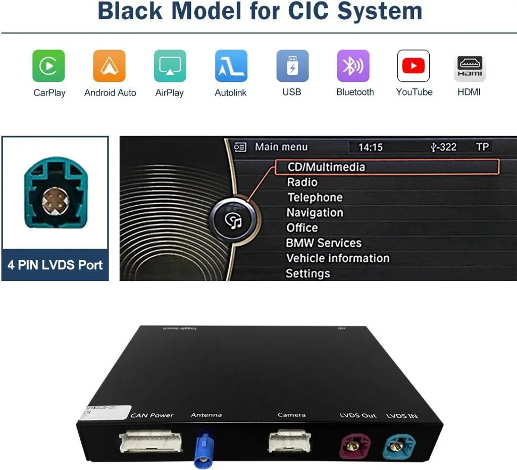 Interface CarPlay CIC : Réparez votre GPS Obsolète avec Android Auto HD - 2