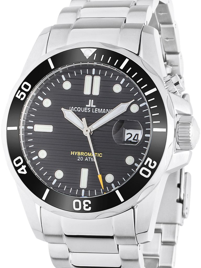 Jacques Lemans 1-2170G Hybromatic Diver Herrenuhr 41mm 20ATM