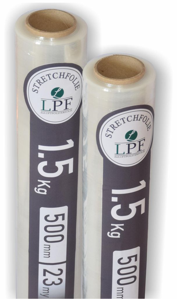2x Stretchfolie Wickelfolie transparent 1,5Kg, Breite 500mm