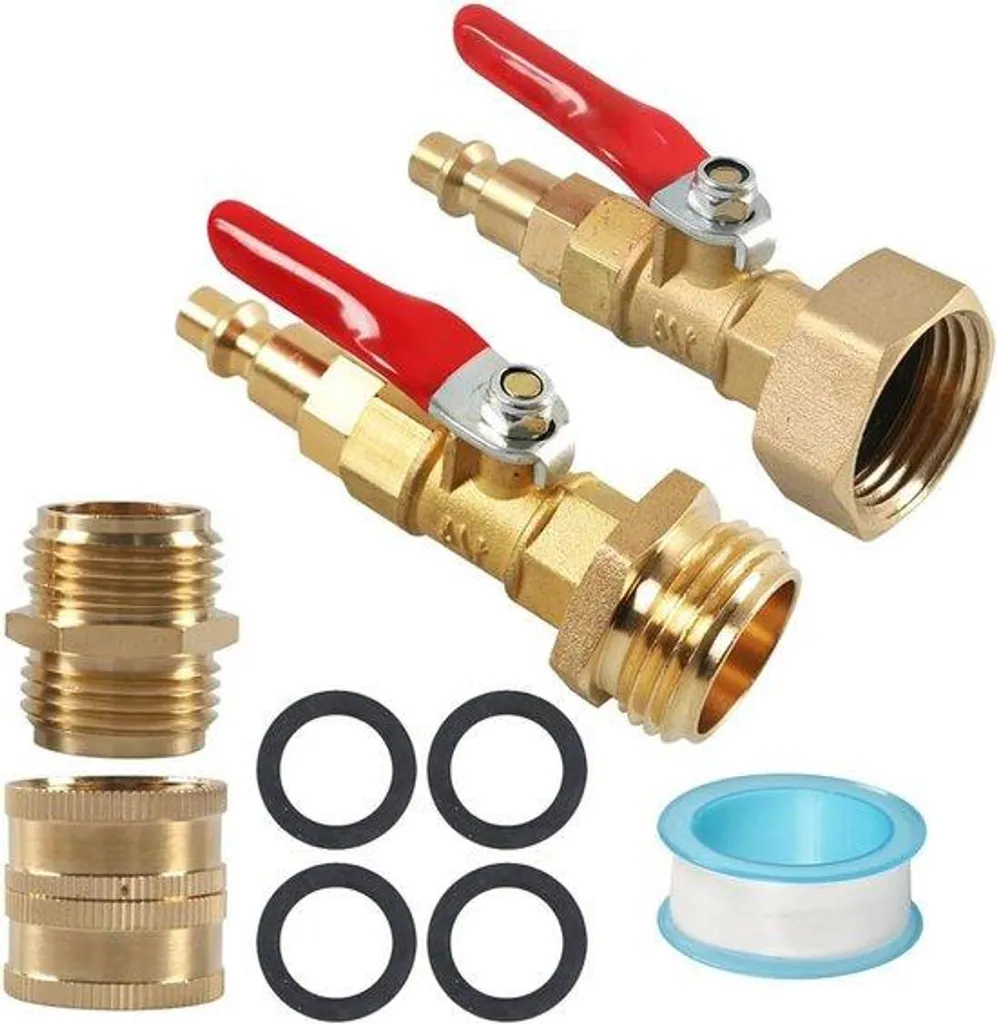 Kit de purge d'eau par air comprimé pour l'hivernage des tuyaux caravane