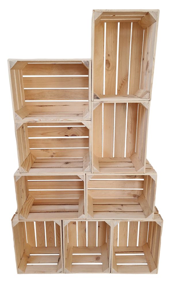 Dekokiste 40x30x23 cm 9er Set - Holzkiste Aufbewahrung als Produktbild 