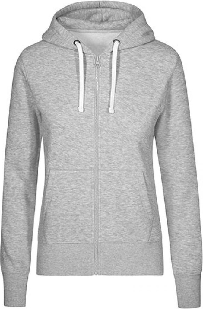 X.O Zip Hoodie Jacke Plus Size Damen, Grau-Melange, XXXL