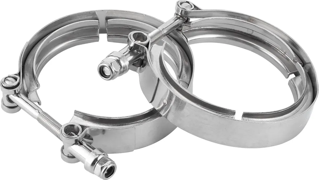 2 Collier d'Échappement V-Band 3 Pouces Turbo en Acier Inoxydable Robuste