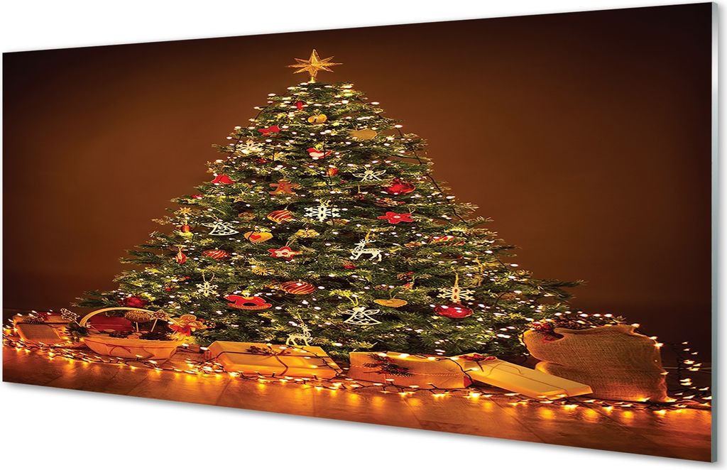 Glasbilder 100x50 Wandkunst Weihnachtsbeleuchtung Dekoration Geschenke