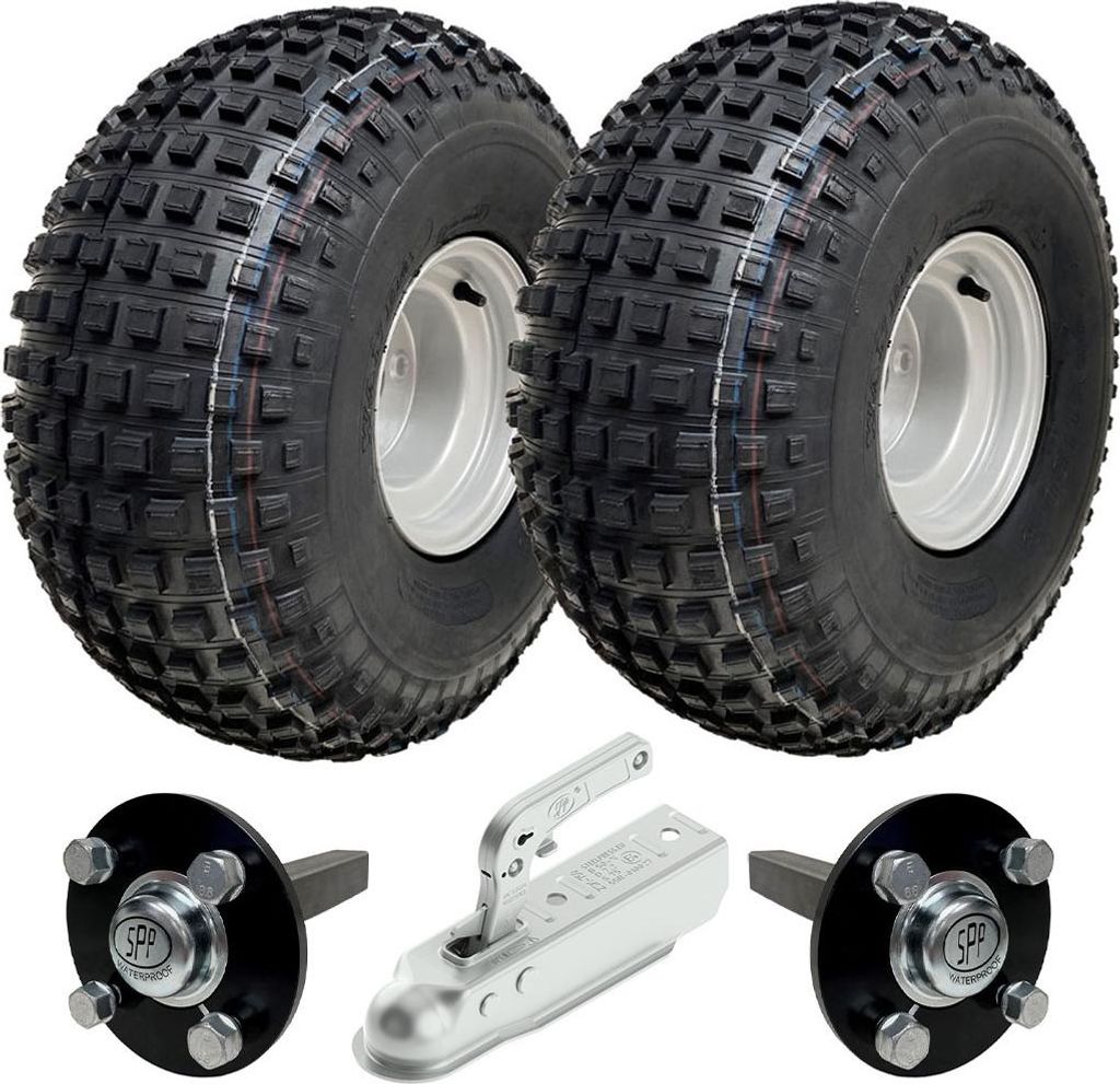 22x11.00-8 Knobby ATV Quad Trailer Kit, Räder 40x40 Achsen Anhängelast 310kg