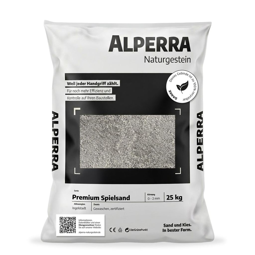ALPERRA Premium Spielsand 0–2 mm 25kg – gewaschener Produktbild 