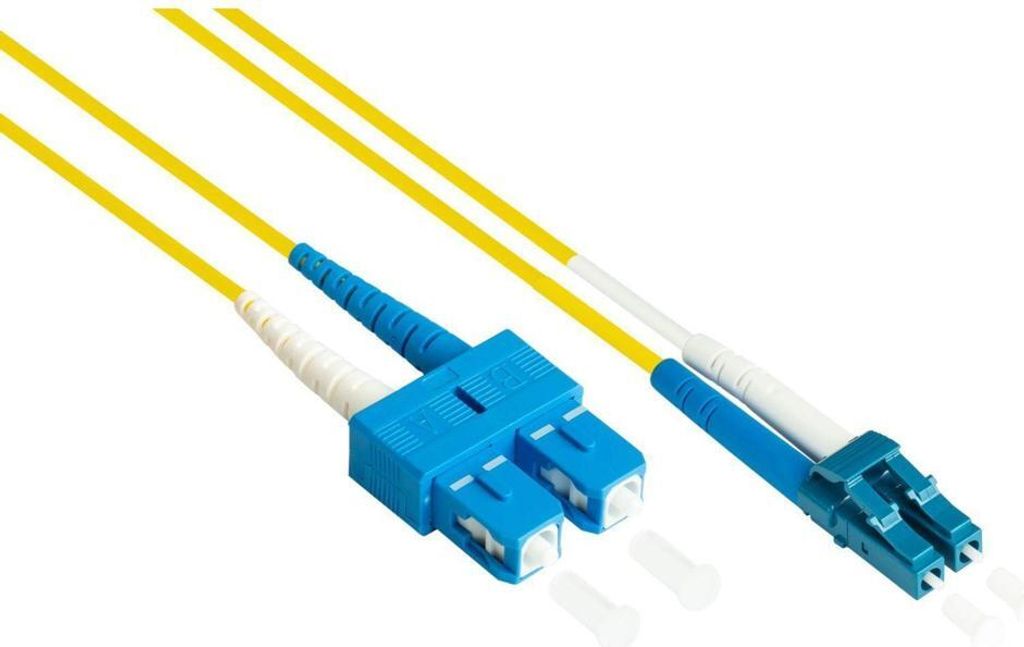 LWL Duplex Patchkabel OS2 Singlemode 9/125 LC-SC LSZH 15m gelb