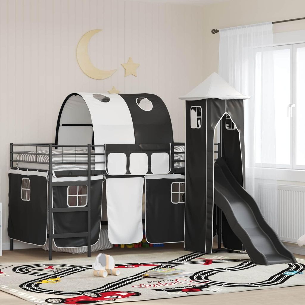 Maison Exclusive - Kinderloftbett Schwarz 100 x 200 cm Metall