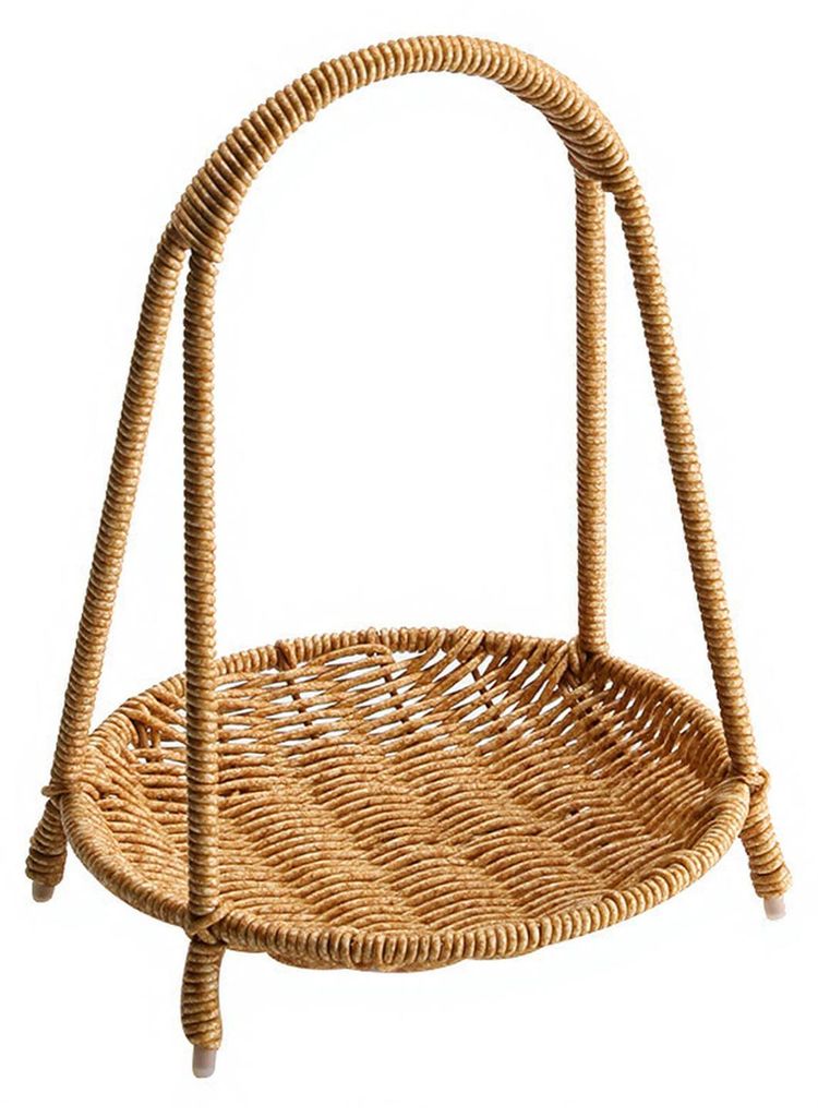 Servierständer aus Rattan, mehrstöckiges Serviertablett für Kekse, Cupcakes, Brownies, Gebäck und Gemüse, robuster Kunststoff, elegante Heimde...