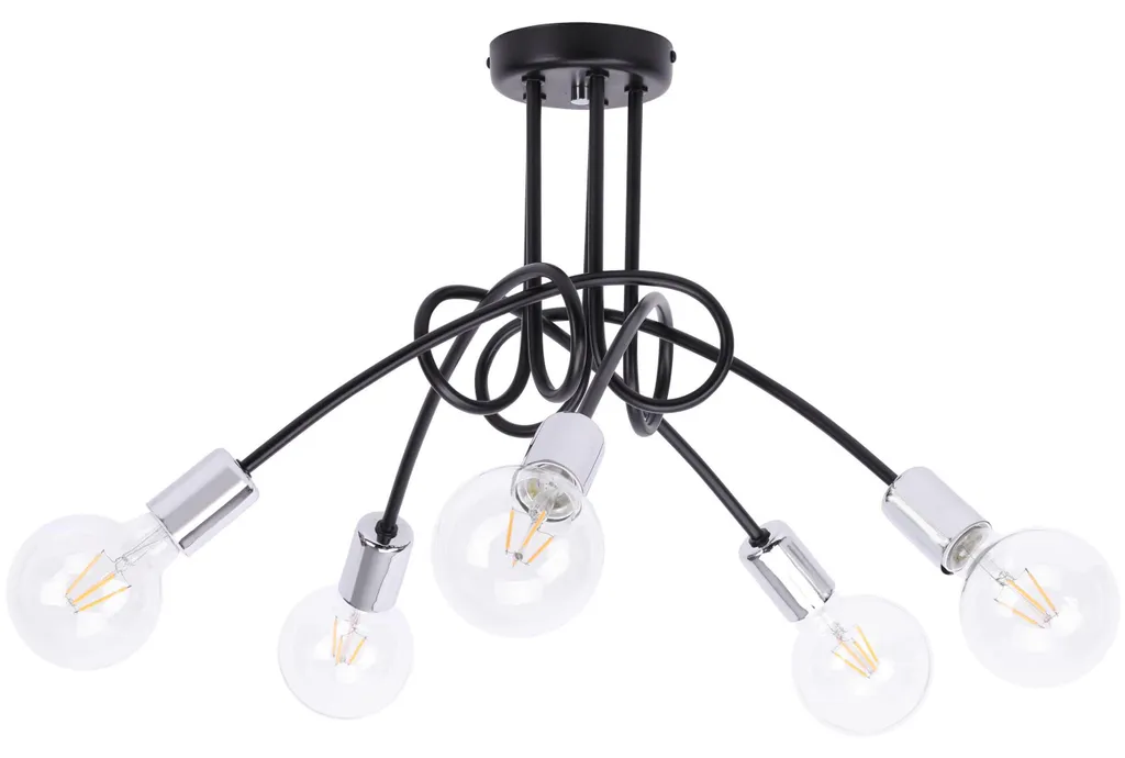 Lampe Suspendue Industrielle E27 - Lustre Déco en Métal Noir - 30cm