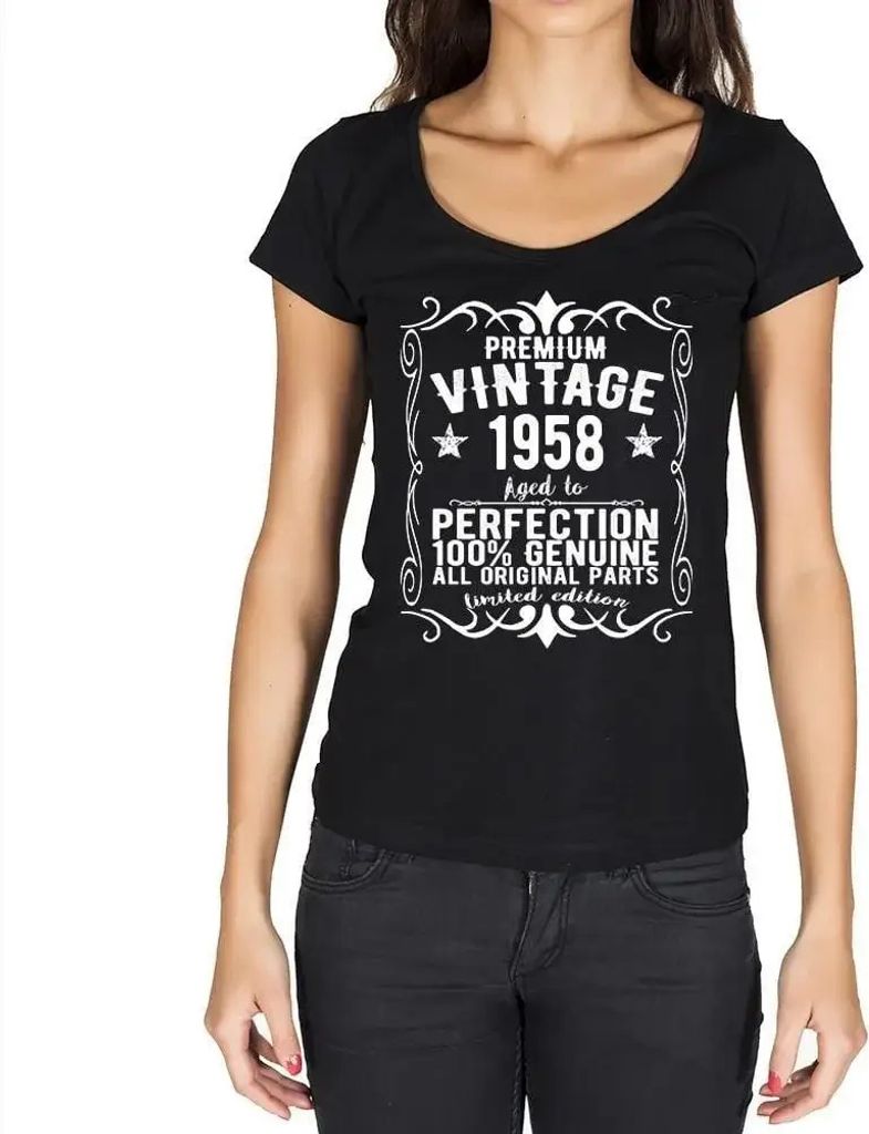 Damen Grafik T-Shirt Alle Originalteile bis zur Perfektion gealtert 1958 – All Original Parts Aged to Perfection 1958 – Geschenk 66. Geburtstag