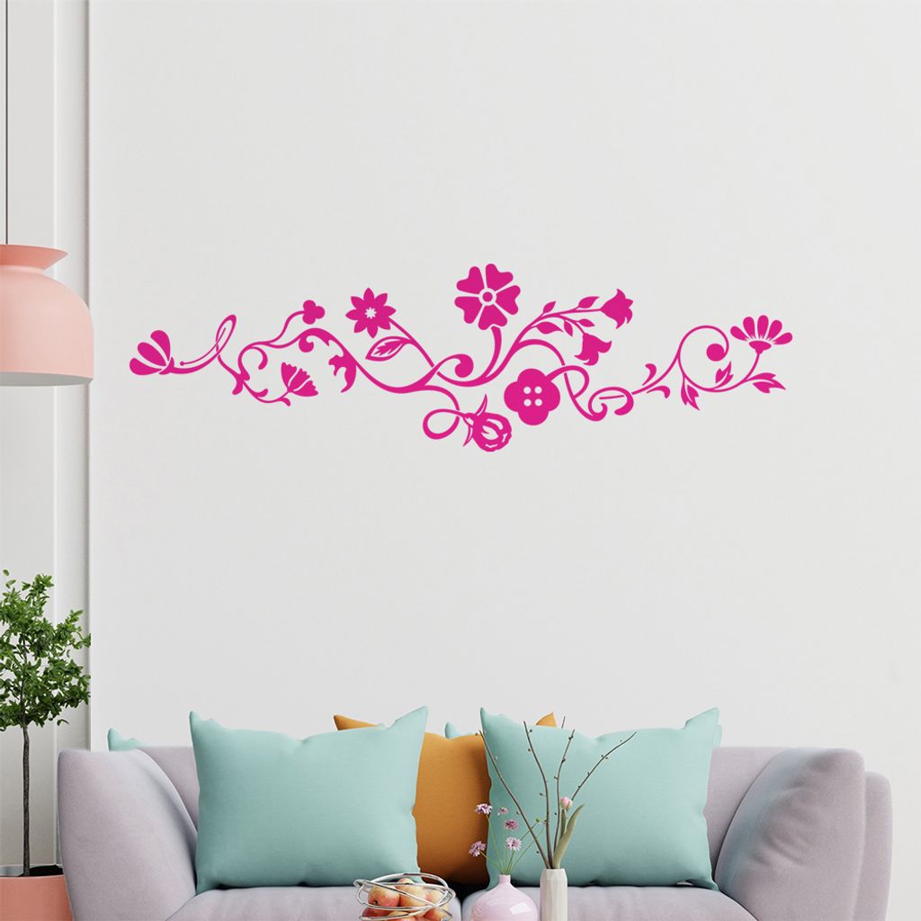 Glöckchen - Blüten - Tribal Wandtattoo in 6 Größen - Wandaufkleber Wall Sticker - Dekoration, Küche, Wohnzimmer, Schlafzimmer, Badezimmer