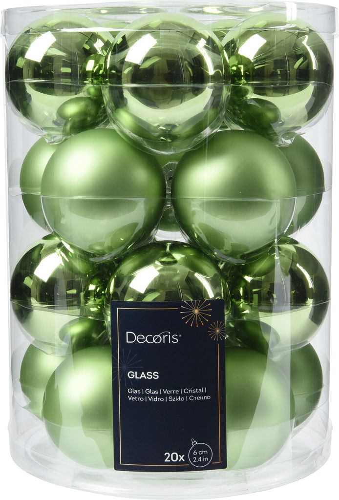 Weihnachtskugeln Glas 6cm x 20 Stück - Grüntee Produktbild 