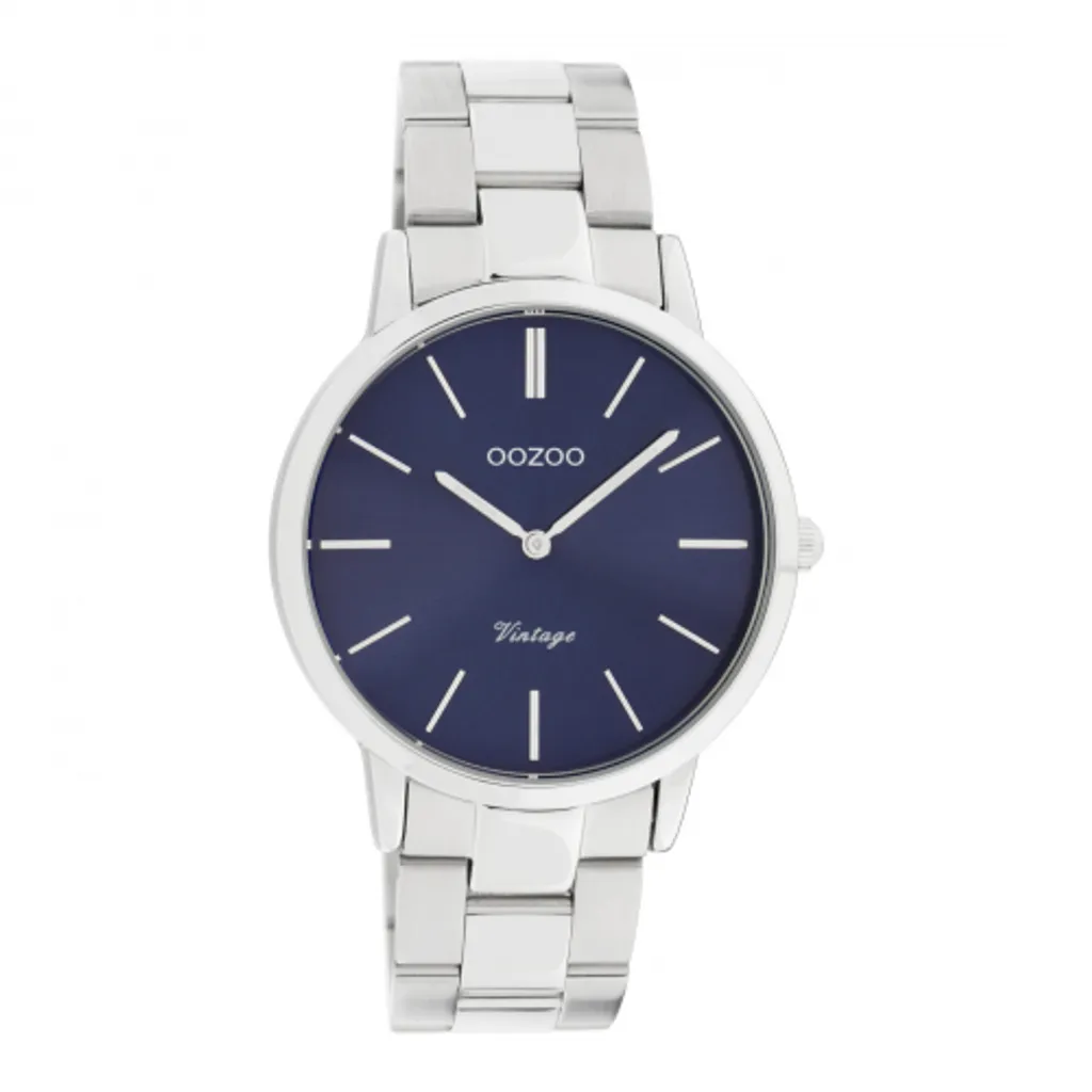 Montre Analogique Femme Oozoo C20029 Argentée et Cadran Bleu